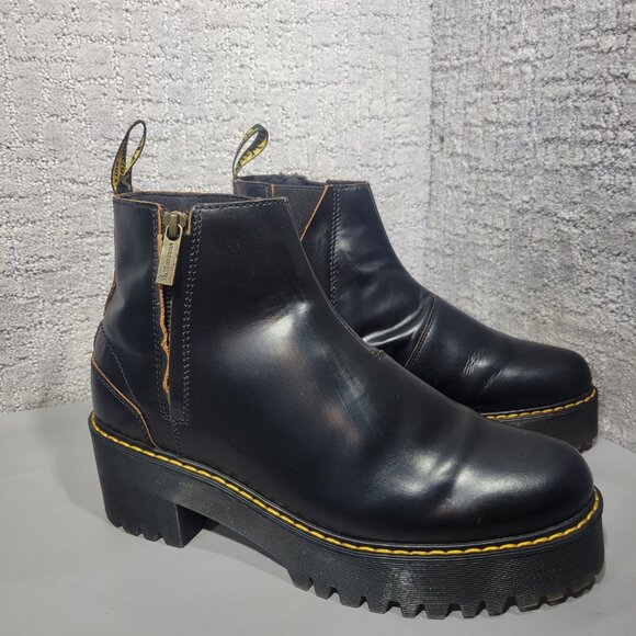 Dr Martens Rometty II Women's Size US 11 Black Leather Platform Chelsea Boots. - Picture 4 of 12